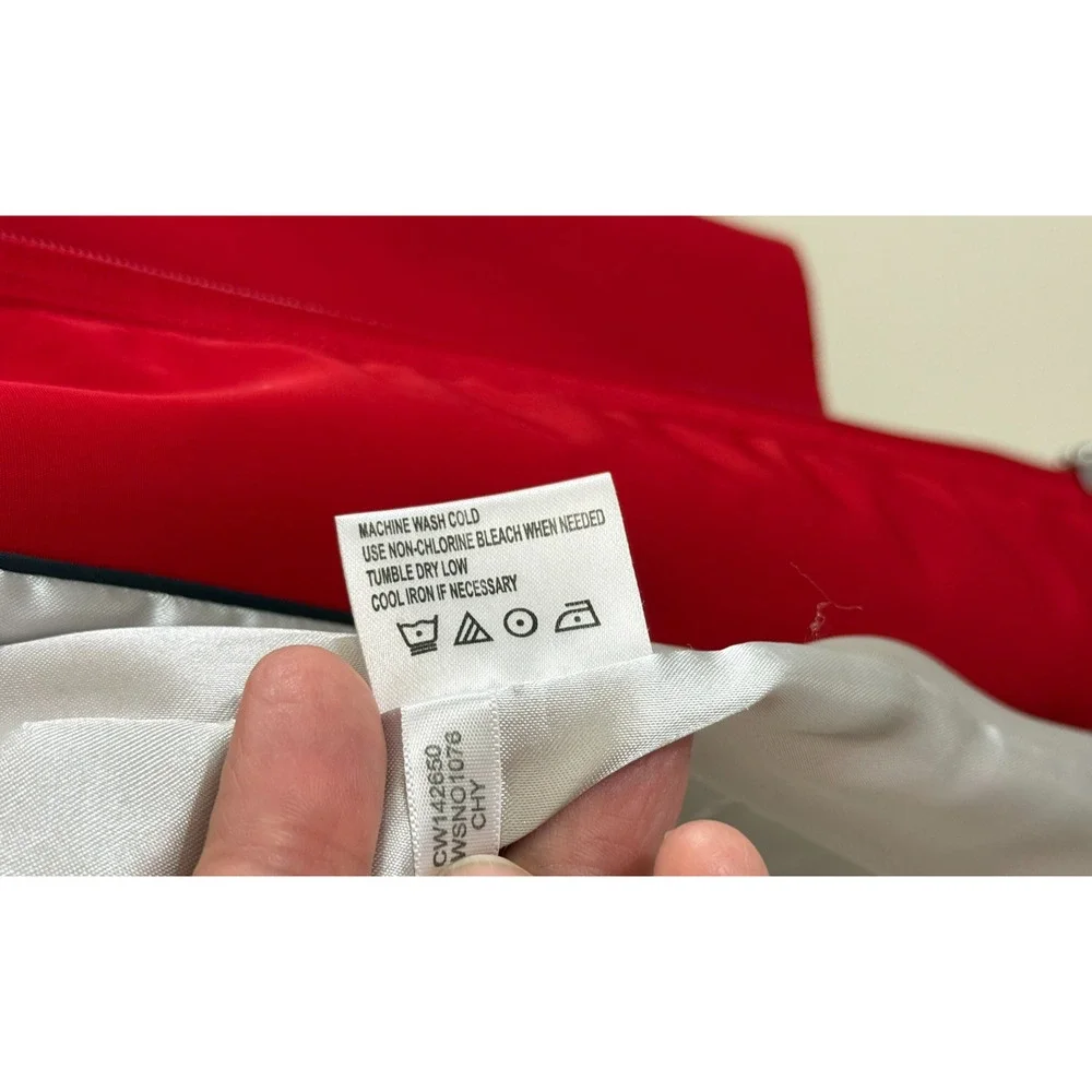 Calvin Klein Women’s Small Red Longline Jacket Coat Minimalist Quiet Luxury